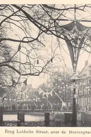 Premium Amsterdam Brug Leidsche Straat over de Heerengracht De Versiering 1900 HC32373