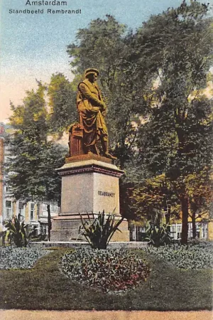 Amsterdam Standbeeld Rembrandt 1924 HC27653 Rabat