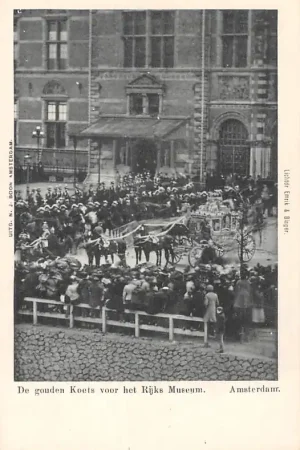 Ostatnia szansa Amsterdam De gouden koets voor het Rijksmuseum Bezoek Koningin Wilhelmina en Prins Hendrik Koninsghuis HC24053