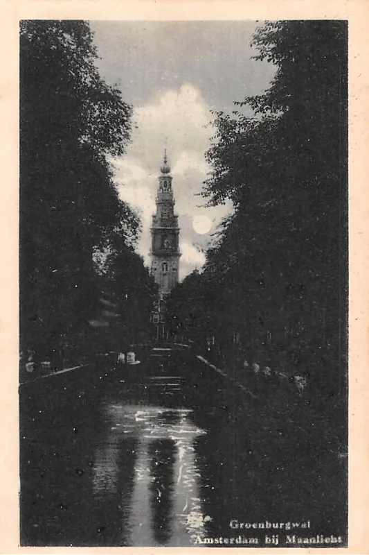 Wyprzedaż Amsterdam Groenburgwal bij Maanlicht HC21469