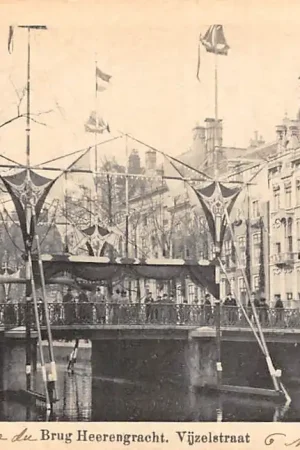 Amsterdam Brug Heerengracht Vijzelstraat met versiering HC21384 Najlepsza cena