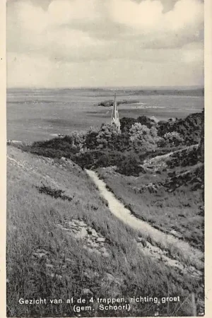 Schoorl Gezicht van af de 4 trappen, richting Groet 1936 HC17983 Nowość