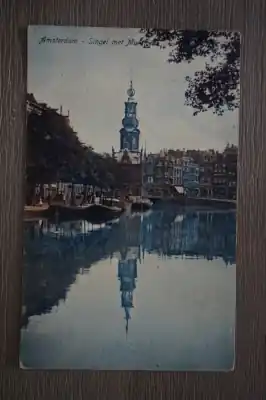 Amsterdam Singel met Munttoren Popularny