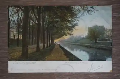 Den Haag Herfststemming aan het kanaal Autentyczny