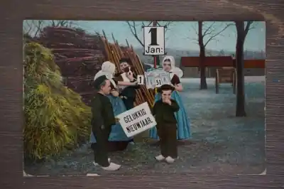 Ansichtkaart Gelukkig Nieuwjaar Premium