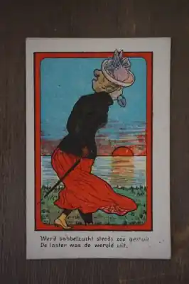 Promocja Ansichtkaart Werd babbelzucht steeds zo gestuit de laster was de wereld uit