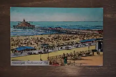 Scheveningen Boulevard met pier Wysoka jakość