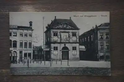 Gouda Markt met Waaggebouw Autentyczny