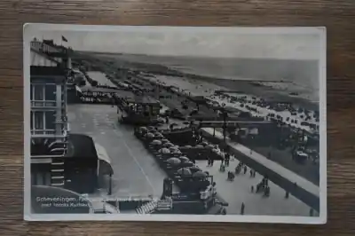 Wyprzedaż Scheveningen Panorama boulevard en strand met terras Kurhaus