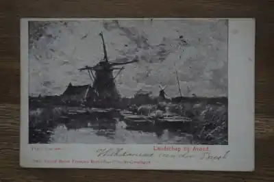 Tani Landschap bij avond met molens