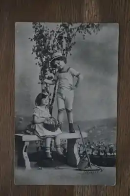 Oferta limitowana Fantasie ansichtkaart met 2 kindjes